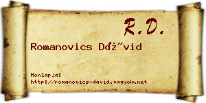 Romanovics Dávid névjegykártya