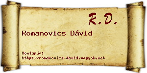Romanovics Dávid névjegykártya