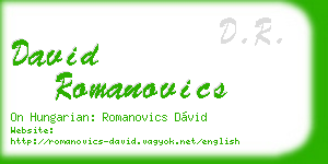 david romanovics business card